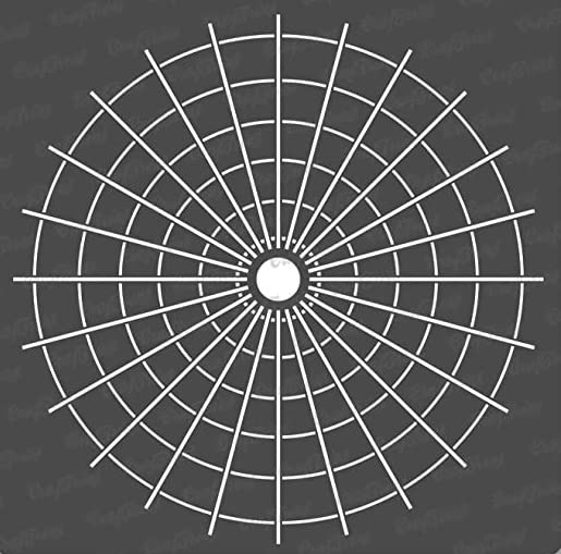 CrafTreat Reusable Geometric Stencil for Painting on Wood, Wall, Tile, Canvas, Paper, Fabric and Floor - Mandala Dot Painting - Radar - 6x6 Inch - DIY Art and Craft