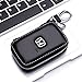 QZS Black Leather Car Key Case Coin Holder Zipper Remote Wallet Key Chain Bag (Honda)
