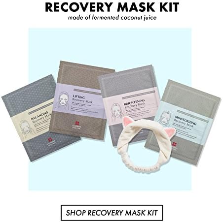 [Leaders Insolution] Recovery Mask Kit with Cat Ear Headband (4 Coconut Gel Masks + 1 Cat Ear Headband)