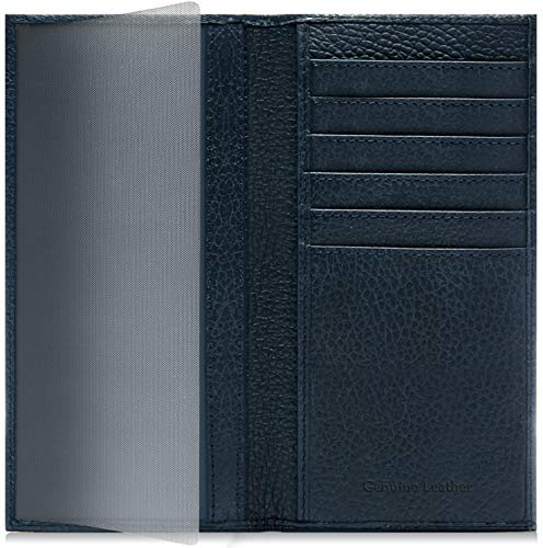 Genuine Leather Checkbook Cover For Women & Men - Checkbook Holder Check Book Covers For Duplicate Checks Card Wallet RFID - Thumbnail 6