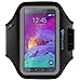 Note 4 Armband: Stalion Sports Running & Exercise Gym Sportband for Samsung Galaxy Note 4 & Note Edge (Jet Black) Water Resistant + Sweat Proof + Key Holder + ID/Credit Card/Money Holder