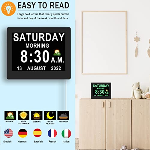 Véfaîî Newest 19 Alarms Day Clock, Custom Reminders and Remote Control