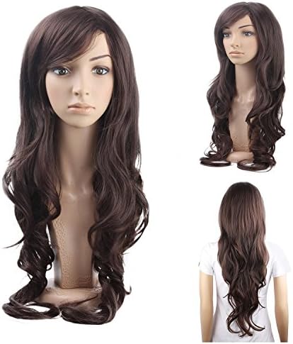 MelodySusieยฎ Dark Brown Curly Wigs - Natural, Fluffy and Fashionable Long Wigs for Women, High Quality Wig with Free Wig Cap (New Packing)