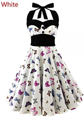 50s 60s Rockabilly Dress Skull Print Swing Pinup Retro Housewife Party Dress