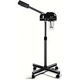 HeavenBird Stand Professional Ozone Facial Steamer with Touch Control, Hot Mist Function, Adjustable Height & Rolling Base, 360° Rotatable Nozzle, Use for Home, Salon SPA (Black)