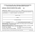50-Pack, Annual Vehicle Inspection Label, 2-Ply Adhesive Vinyl, Prenumbered, DOT Compliant, J. J. Keller & Associates, Inc.