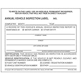 J. J. Keller Annual Vehicle Inspection Label, 50 Pack | 2-Ply Adhesive Vinyl, Prenumbered, DOT Compliant