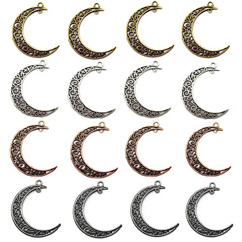 ZHU YU CHUN 40 Pcs Moon Charms Craft Supplies Charms Pendants for Crafting