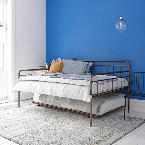 DHP Winston Metal Trundle, Full Size Sofa Bed Frame, Bronze Daybeds