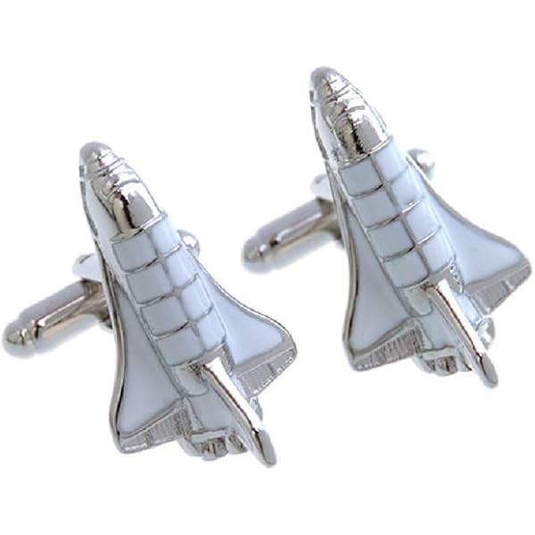 thumbnail image 2 of MRCUFF Shuttle Nasa Plane Rocket Space Station Spaceship Pair Cufflinks In A Presentation Gift Box & Polishing Cloth 2 of 9