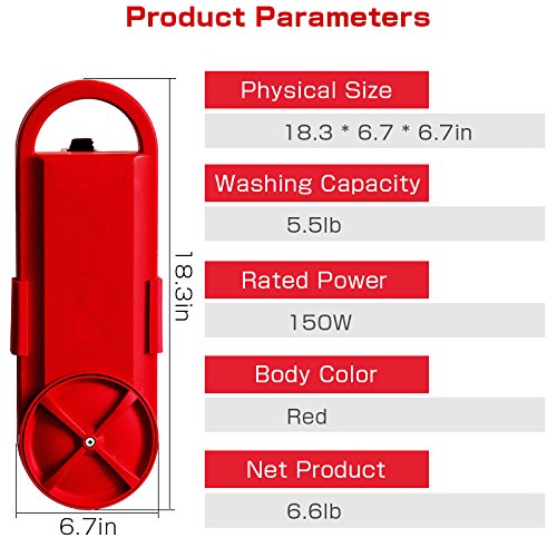 WINGOFFLY Portable Hand Washing Machine Bucket Use Mini Handy Washing Machine Compact Washing