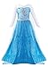 Flgoo Princess Dress Costume for Little Girl's Comfort in Mind Elegant Style (Blue, 5 Years)