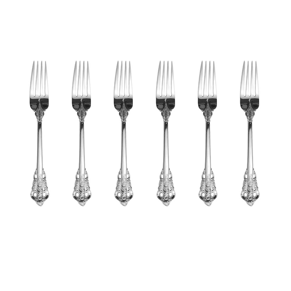 ZFQ 6-Piece 18/10 Stainless Steel Pastry Fork, Fruit Salad Fork, Medium Size 7.09 Inches, Mirror Polishing, Dishwasher Safety, Silver