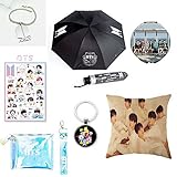 Youyouchard BTS Bangtan Boys,BTS Umbrella+BTS Keychain+Double-sided Pillow Case/Cushion Covers+ BTS Bracelet+Cosmetic Bag+Makeup Mirror+BTS Stickers,Bts Gift for Girls