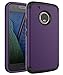 SKYLMW Moto G5 Plus Case, Three Layer Heavy Duty High Impact Resistant Hybrid Protective Cover Case for Moto G Plus (5th Generation),Purple/Black