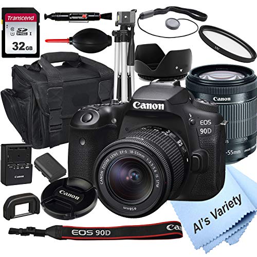 Canon EOS 90D DSLR Camera with 1855mm STM Lens+32GB Card, Tripod, Case