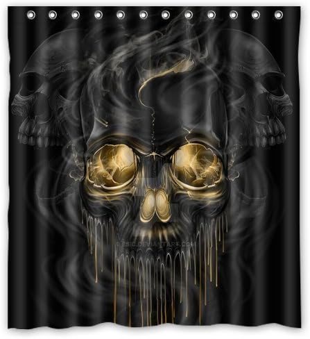 Icream Deal Generic Custom Unique Skull Design Waterproof Polyester Fabric Bathroom Shower Curtain 66*75inch,about 167cm x 183cm