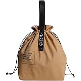 Canvas Drawstring Lunch Bag Insulated Lunch Tote Japanese Style Bento Tote Bag Reusable Lunch Bag Insulated Handbag Tote bag with Handle and Drawstring Closure for Women Work Picnic or Travel(YELLOW)