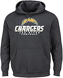 NFL San Diego Chargers Men's Our Team Long Sleeve Screen Print Hooded Fleece Pullover, X-Large, Charcoal Heather