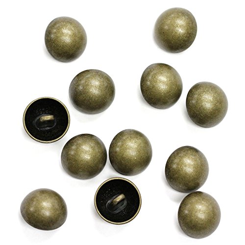Set of 12 Classic Antique Brass Dome Buttons