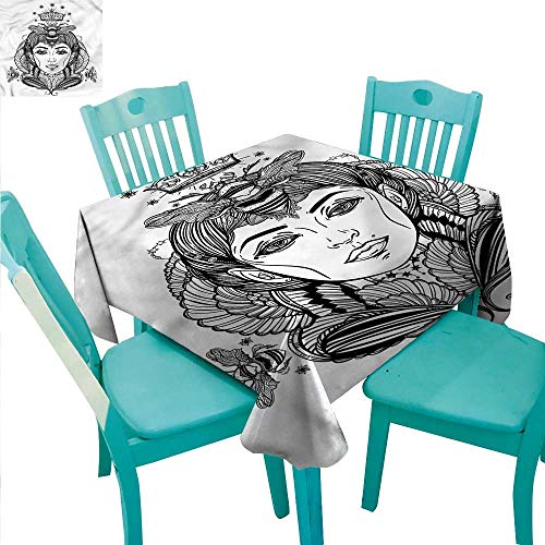 Mildew Resistant Tablecloth Queen Great for Wedding Folk Fantasy Figure Art 36"x36"