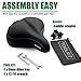 USHAKE Wide Bike Saddle Seat, Bike Seat Cushion for Indoor or Outdoor Cycling, Comfort Foam Padded Breathable Big Bicycle Saddles for Men or Womenthumb 3