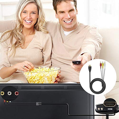 HDMI to RCA Cable, HDMI to AV Adapter HDMI to 3-RCA Composite Cord Transmitter