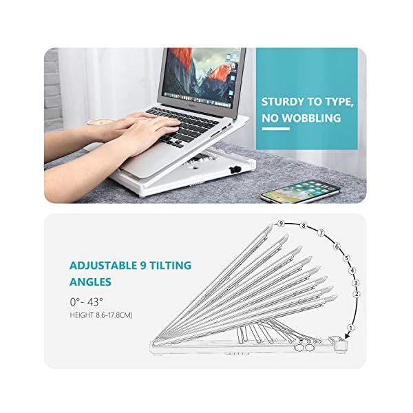 Laptop-Stand-Jelly-Comb-Ergonomic-Notebook-Riser-Desk-9-Level-Adjustable-with-Foldable-Legs-Phone-Holders-and-Cooling-Design-for-Macbook-Tablet-Book-ComputerDesktop-Monitor-White Laptop Stand, Jelly Comb Ergonomic Notebook Riser Desk 9-Level Adjustable with Foldable Legs, Phone Holders and Cooling…