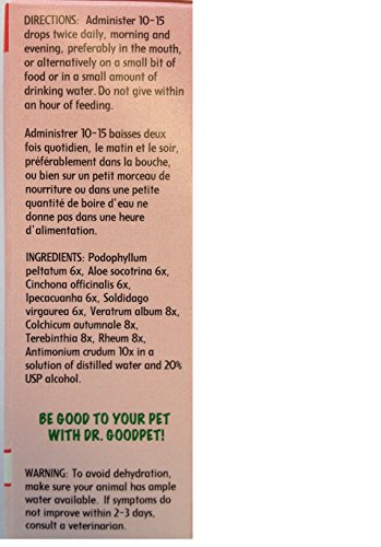 Dr. Goodpet Diar-Relief - All Natural Advanced Homeopathic Formula - Helps Stop Diarrhea & Runny Stool!