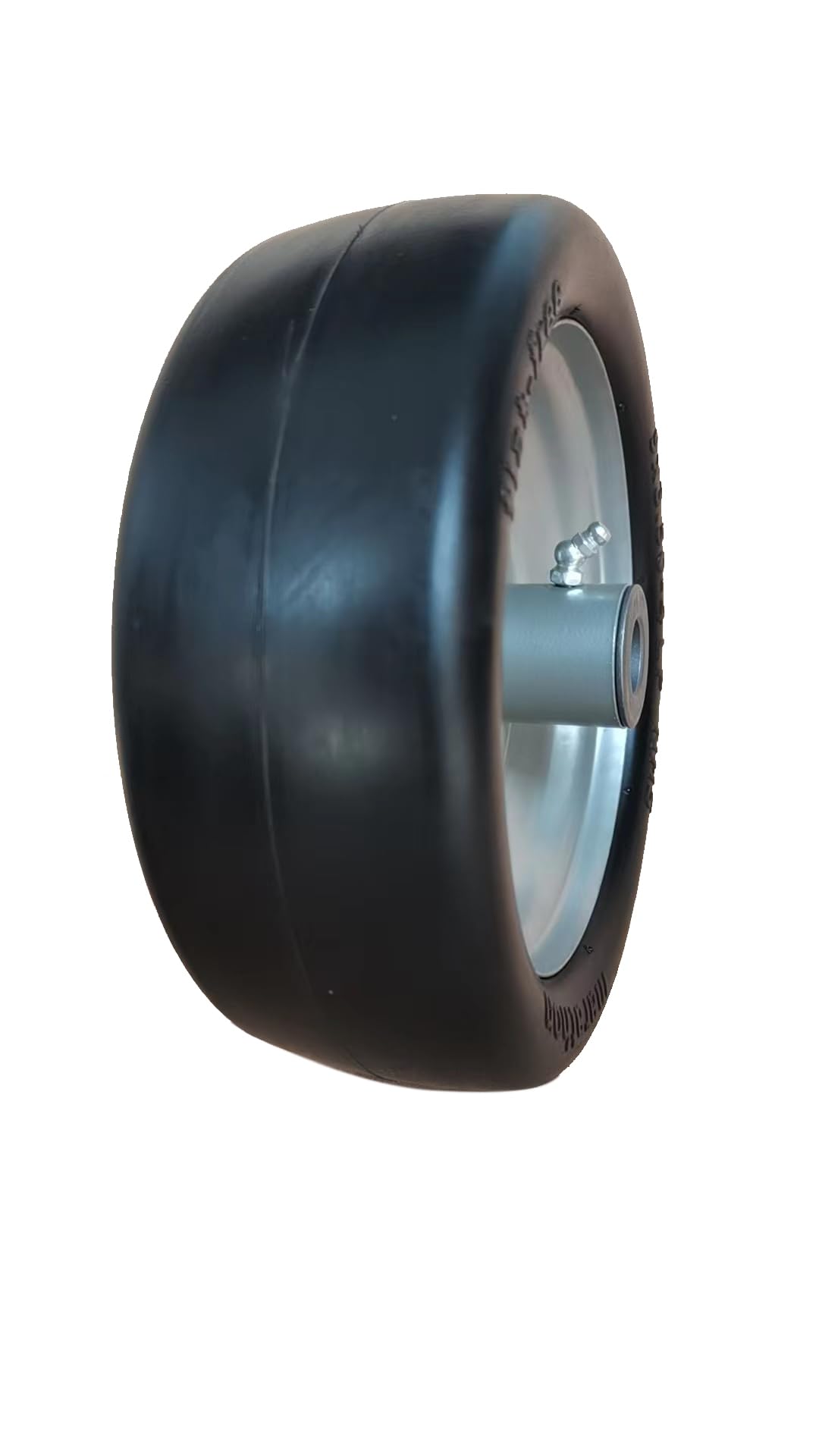 Marathon 9x3.50-4" Flat Free Lawnmower Tire on Wheel, 4" Centered Hub, 3/4" Bushings