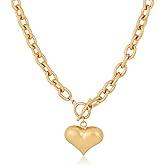 HESSAWELL Gold Siver Heart Necklace for Women Trendy Chunky Choker Necklaces Jewelry for Women