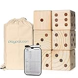 Play Platoon Lawn Dice with Scoreboard - Giant Wooden Yard Dice Outdoor Game