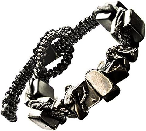 Keled Rocks Elite Shungite Bracelet with Square Shungites Beads Black 8"