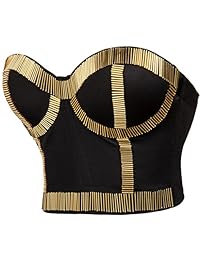 Alivila.Y - Sujetador de corsé para mujer con diamantes de imitación, estilo punk gótico