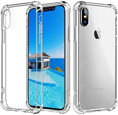 iPhone Xs/X Case, Reinforced Corner Soft TPU Anti-Scratch Shock Absorption Cover for Apple iPhone Xs/X-Rose Red Crystal Clear Case (Transparent, iPhone Xs/X)