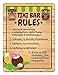 Honey Dew Gifts, Tiki Bar Rules, 12 inch by 9 inch Novelty Tin Tiki Bar Decor and Signs, Tiki Decorations, Summer Sign, Made in USA, HDG-1083