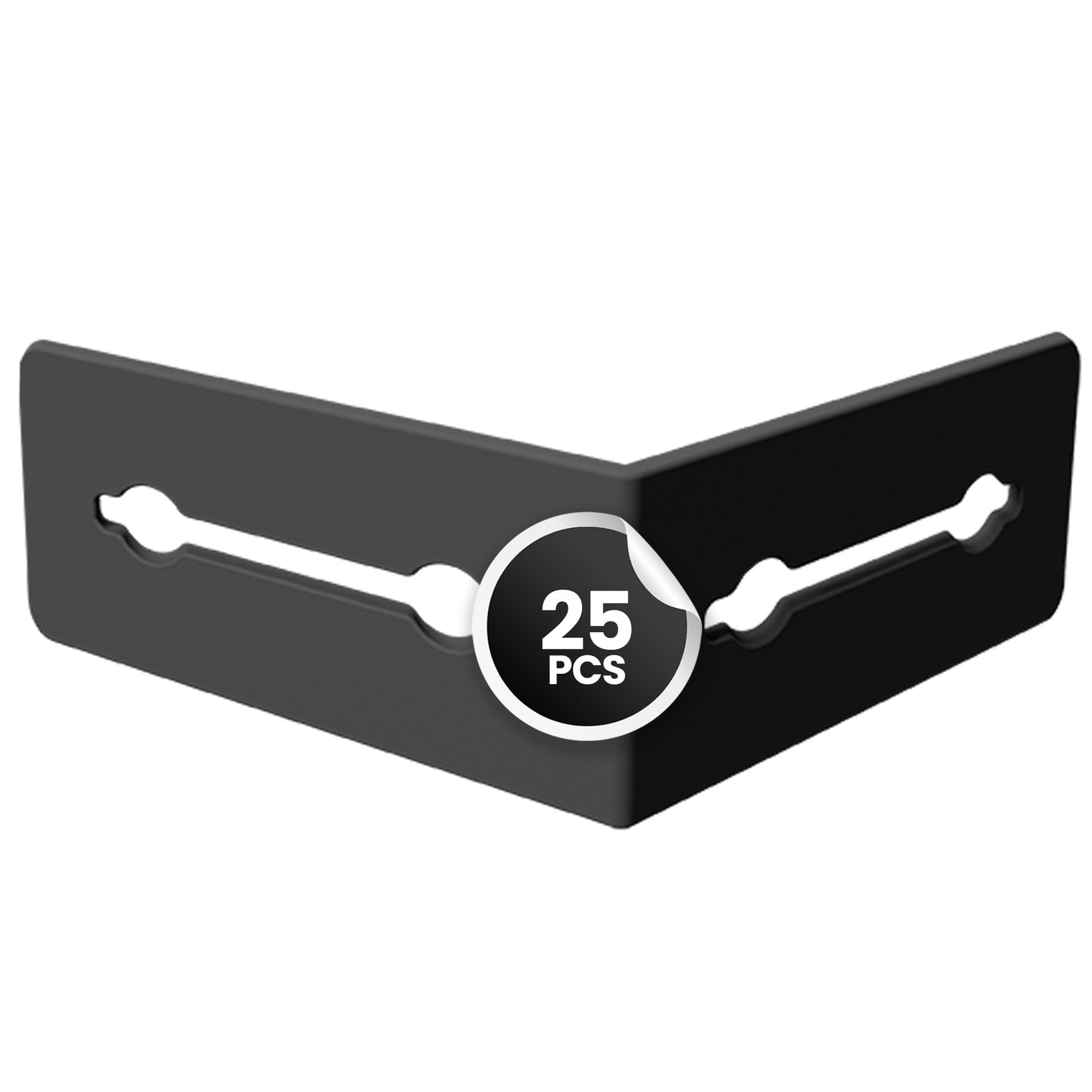Peygran Leveling System Reusable 90 Tile Leveling Brackets: 25 Pcs - Black Metal, Glue Down Installation, Ideal for Corners, Staircases & More