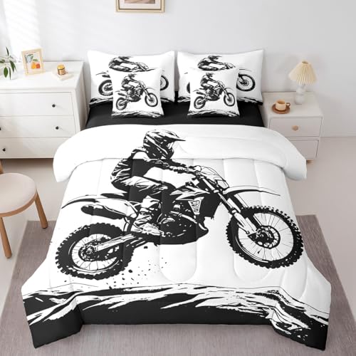Erosebridal Teens Dirt Bike 7 Pcs Comforter Set Twin Size Motocross Rider at Amazon