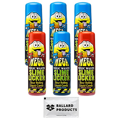 Toxic Waste MEGA Slime Licker Variety Pack of 6 2 Flavors of Sour