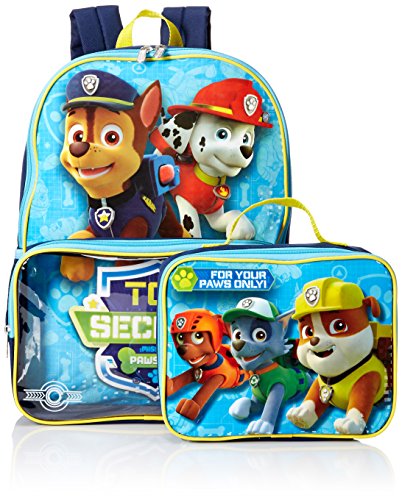 Nickelodeon Boys' Paw Patrol Backpack with Lunch, Light Blue