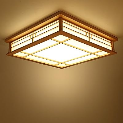 Lyxg Japanese Ceiling Light Led Solid Wood Lamps Tatami Light Lamps Japanese Living Room Light 350mm 350mm 120mm Bedroom Balcony Logs Amazon Co Uk Lighting