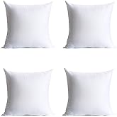 Calibrate Timing 20 x 20 inches Pillow Inserts, Set of 4 Hypoallergenic Brushed Microfiber Liner Down Alternative Filled Square Cushion Throw Pillow