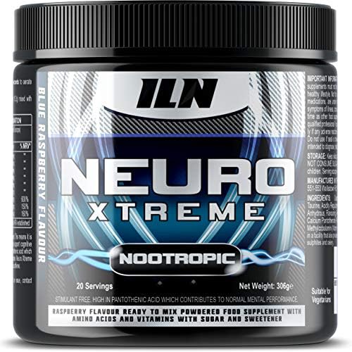 Neuro Xtreme - Advanced High Strength Nootropic with Pantothenic Acid for Mental Performance - Complex Formula - 306 Grams - Blue Raspberry Flavour