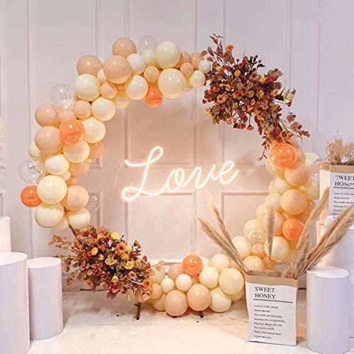AM ANNA Round Metal Arch Backdrop Stand 6.5ft,2 Meter Wedding Arch Circle Balloon Arch Iron Frame Decoration for Valentine Graduation Party Event Photo Background (Golden Circle Balloon Arch Stand)