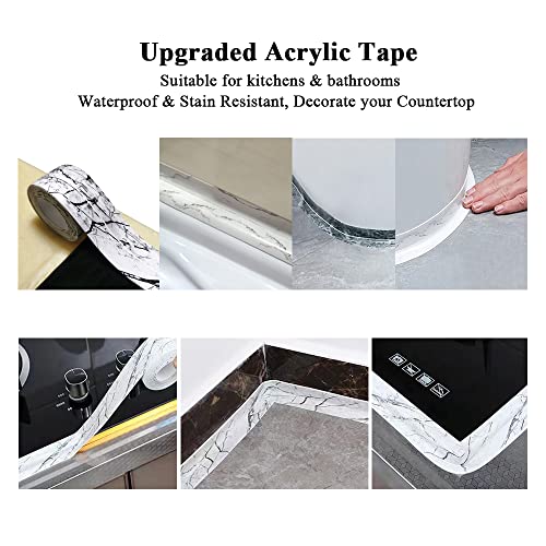 Kitchen & Bath Tape Caulk Strip, 1.5"x10.5Ft PVC Self Adhesive