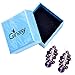 Ginasy Ice Flower Design Drop Dangle Earrings Set 925 Sterling Silver Cluster Crystal Earrings Jewelry for Women Girls (Tassel Purple)