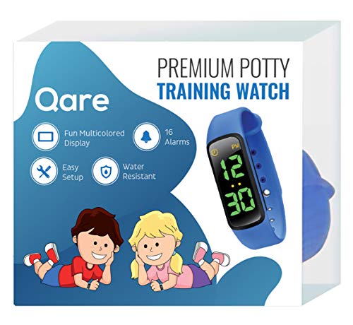 Premium Potty Training Watch - 16 Alarms - Only Watch with Kids Lock - Water Resistant - Video Manual - Touchscreen - Worry Free! - Fun Alarm Music - Colorful Display (Blue)