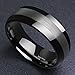 King Will TYRE 8mm Black Dome High Polish Tungsten Carbide Ring Wedding Band Comfort Fit