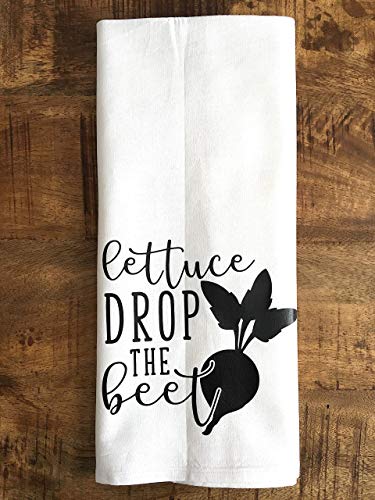 Funny Kitchen Towel - Lettuce Drop the Beet Towel - Farmhouse - Kitchen Puns