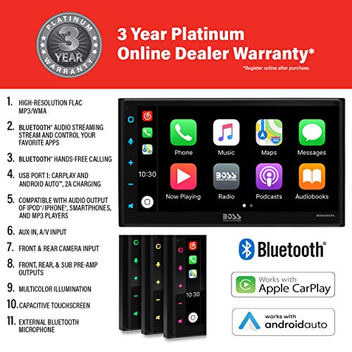 BOSS Audio Systems BVCP9850W Wireless Apple CarPlay Android Auto Car